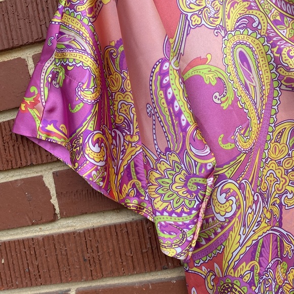 Jones New York Paisley Intimates Swirl Satin Robe NWT Size Large - Picture 7 of 10